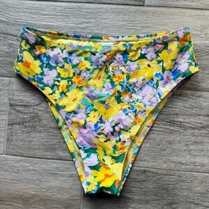 Relleciga High Waist Bikini Bottom – NWOT, Floral Print, Stretchy Fit, Size M
